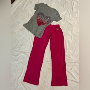 PINK Victoria's Secret Gray and Pink Set